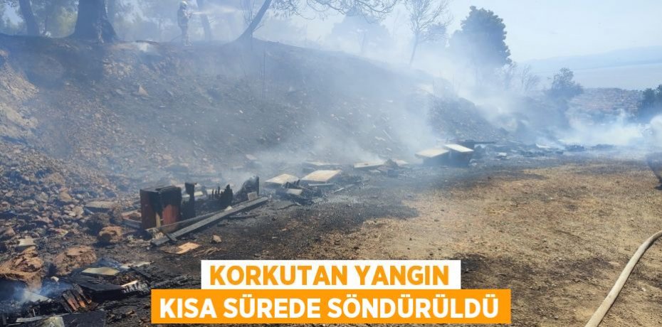 Korkutan yangın kısa sürede söndürüldü