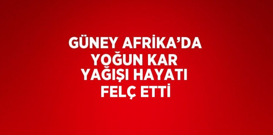 GÜNEY AFRİKA’DA YOĞUN KAR YAĞIŞI HAYATI FELÇ ETTİ