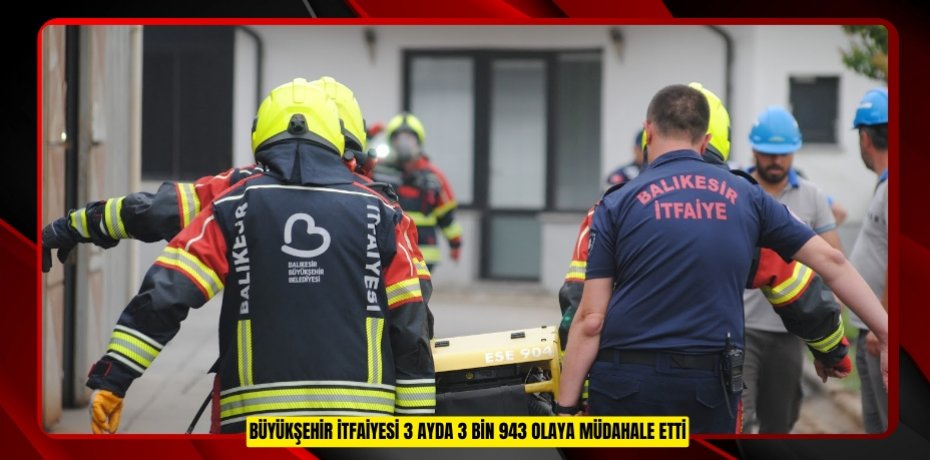 BÜYÜKŞEHİR İTFAİYESİ 3 AYDA 3 BİN 943 OLAYA MÜDAHALE ETTİ