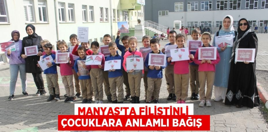 Manyas’ta Filistinli çocuklara anlamlı bağış 