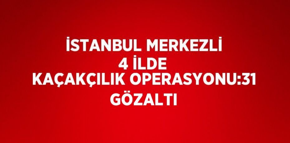 İSTANBUL MERKEZLİ 4 İLDE KAÇAKÇILIK OPERASYONU:31 GÖZALTI