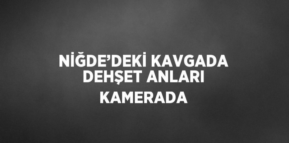 NİĞDE’DEKİ KAVGADA DEHŞET ANLARI KAMERADA