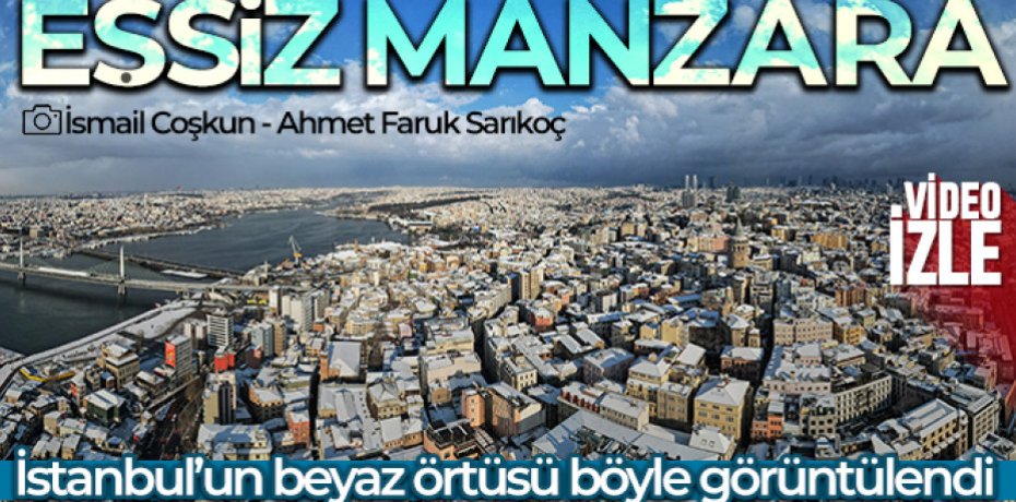 Kar manzarası havadan görüntülendi