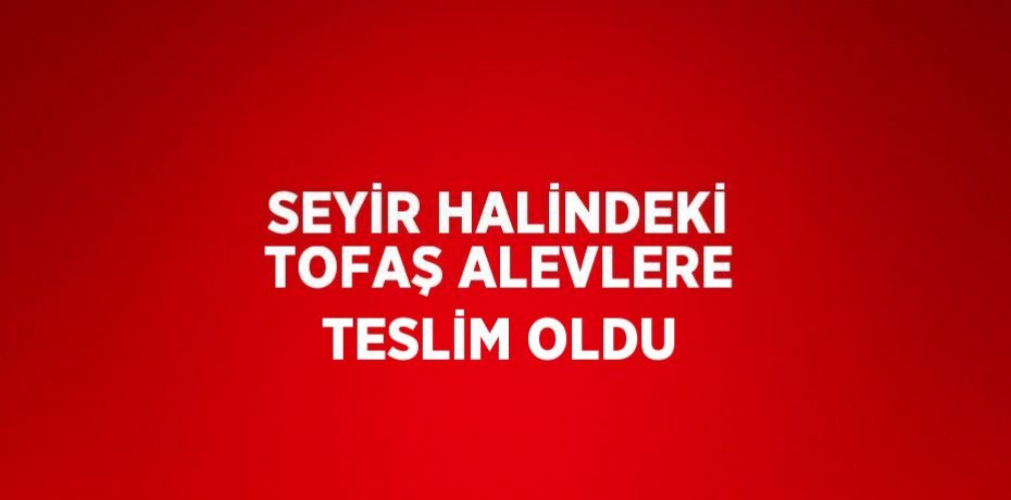 SEYİR HALİNDEKİ TOFAŞ ALEVLERE TESLİM OLDU