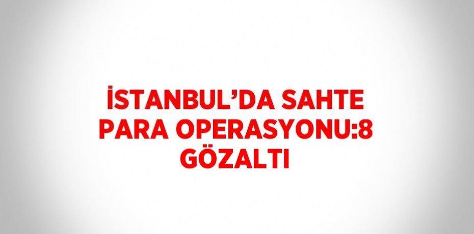 İSTANBUL’DA SAHTE PARA OPERASYONU:8 GÖZALTI