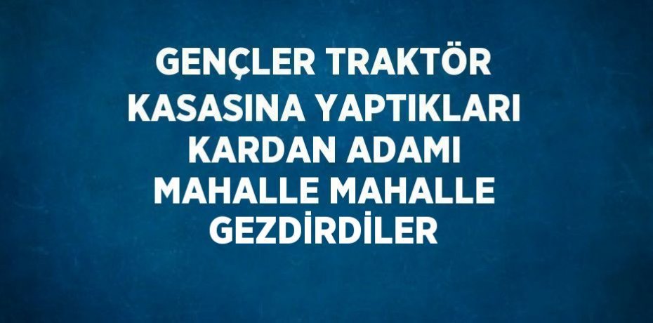 GENÇLER TRAKTÖR KASASINA YAPTIKLARI KARDAN ADAMI MAHALLE MAHALLE GEZDİRDİLER
