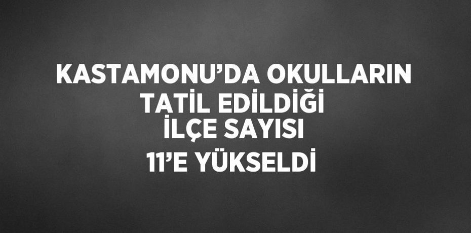 KASTAMONU’DA OKULLARIN TATİL EDİLDİĞİ İLÇE SAYISI 11’E YÜKSELDİ
