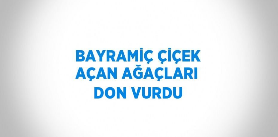 BAYRAMİÇ ÇİÇEK AÇAN AĞAÇLARI DON VURDU