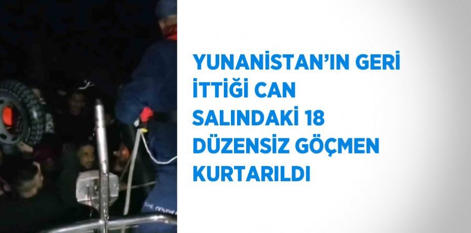 YUNANİSTAN’IN GERİ İTTİĞİ CAN SALINDAKİ 18 DÜZENSİZ GÖÇMEN KURTARILDI