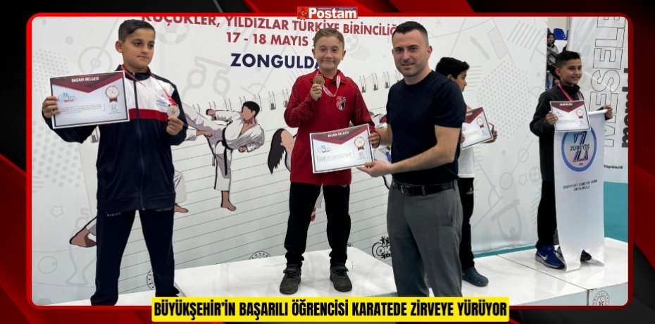 BÜYÜKŞEHİR’İN BAŞARILI ÖĞRENCİSİ KARATEDE ZİRVEYE YÜRÜYOR