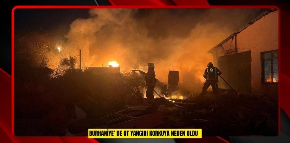 Burhaniye’ de ot yangını korkuya neden oldu  