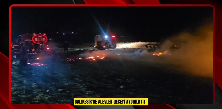 Balıkesir'de alevler geceyi aydınlattı  