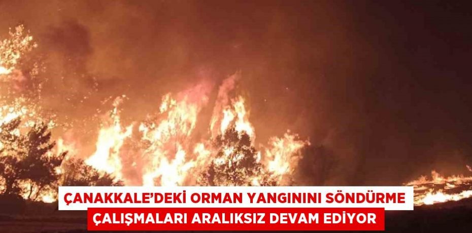 ÇANAKKALE’DEKİ ORMAN YANGININI SÖNDÜRME ÇALIŞMALARI ARALIKSIZ DEVAM EDİYOR