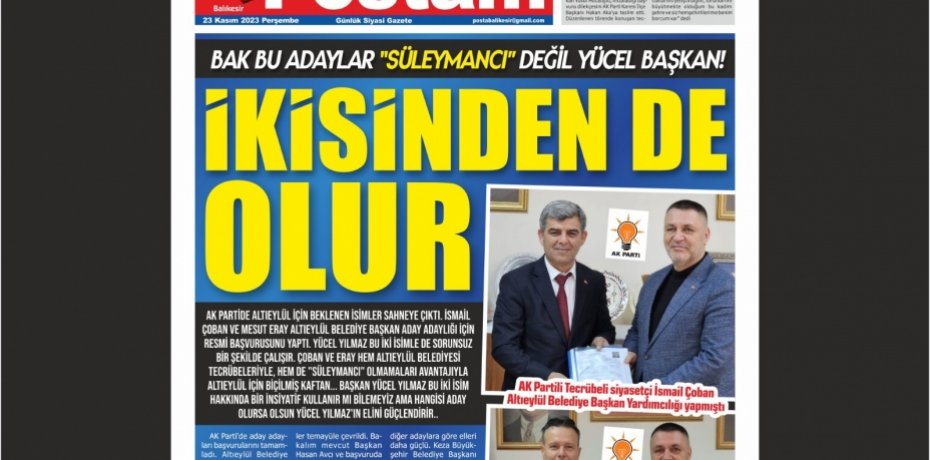 ÇOBAN VE ERAY ALTIEYLÜL'E ADAY!