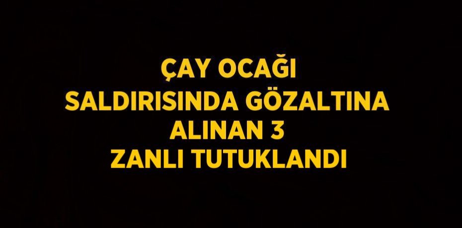 ÇAY OCAĞI SALDIRISINDA GÖZALTINA ALINAN 3 ZANLI TUTUKLANDI