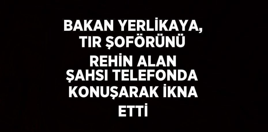 BAKAN YERLİKAYA, TIR ŞOFÖRÜNÜ REHİN ALAN ŞAHSI TELEFONDA KONUŞARAK İKNA ETTİ