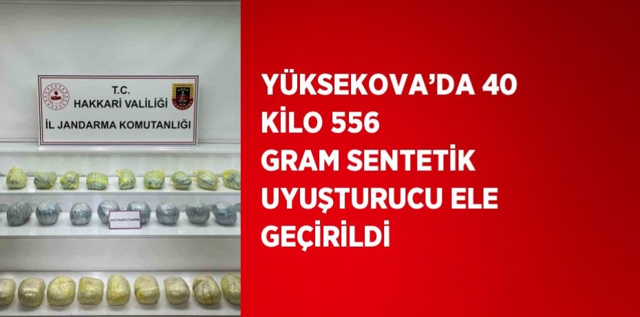 YÜKSEKOVA’DA 40 KİLO 556 GRAM SENTETİK UYUŞTURUCU ELE GEÇİRİLDİ