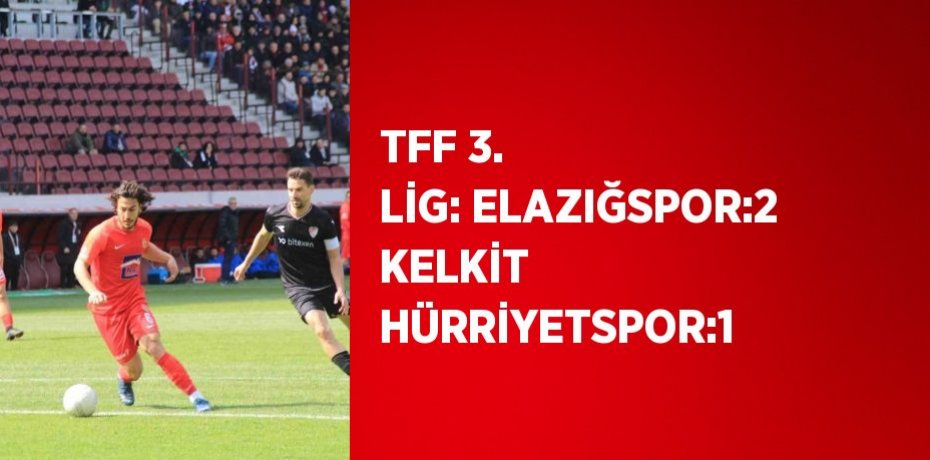 TFF 3. LİG: ELAZIĞSPOR:2 KELKİT HÜRRİYETSPOR:1