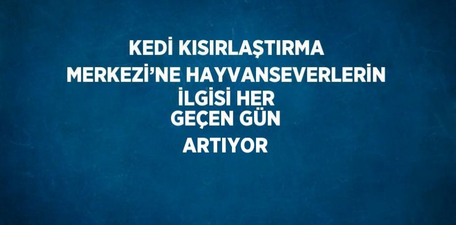 KEDİ KISIRLAŞTIRMA MERKEZİ’NE HAYVANSEVERLERİN İLGİSİ HER GEÇEN GÜN ARTIYOR