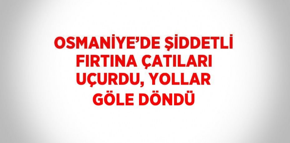 OSMANİYE’DE ŞİDDETLİ FIRTINA ÇATILARI UÇURDU, YOLLAR GÖLE DÖNDÜ