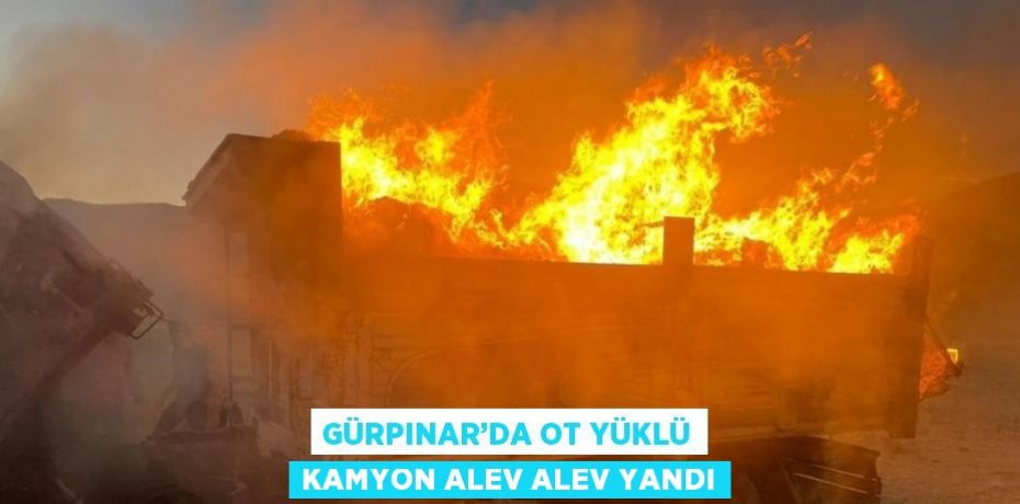 GÜRPINAR’DA OT YÜKLÜ KAMYON ALEV ALEV YANDI