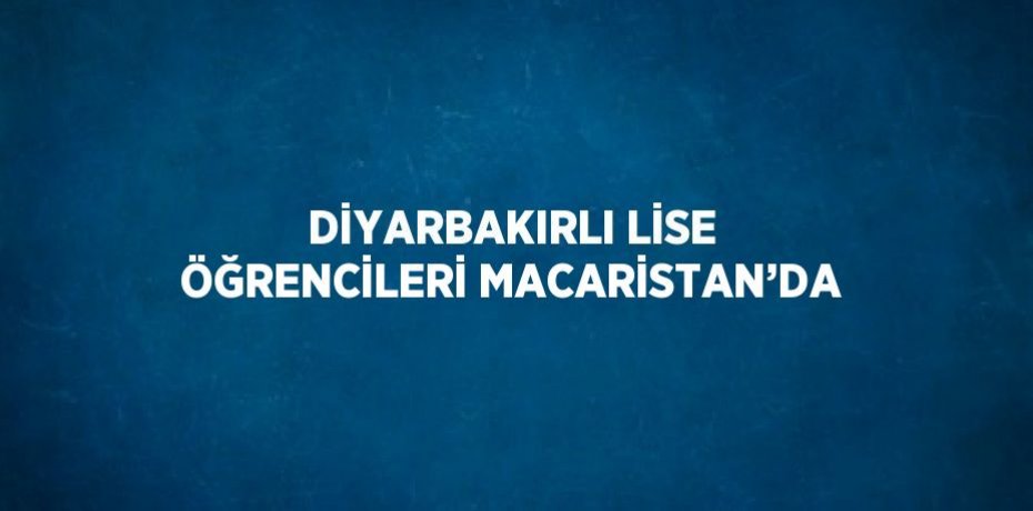 DİYARBAKIRLI LİSE ÖĞRENCİLERİ MACARİSTAN’DA