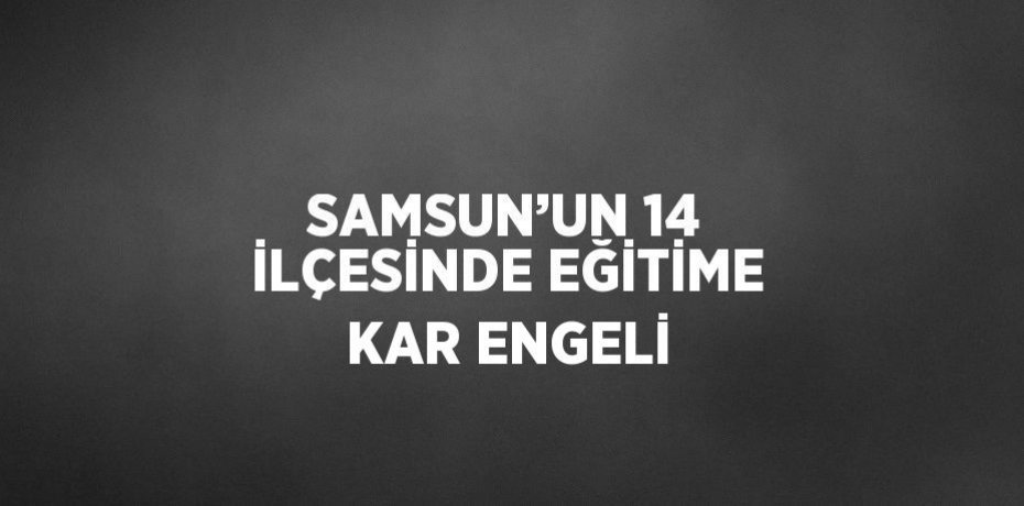 SAMSUN’UN 14 İLÇESİNDE EĞİTİME KAR ENGELİ