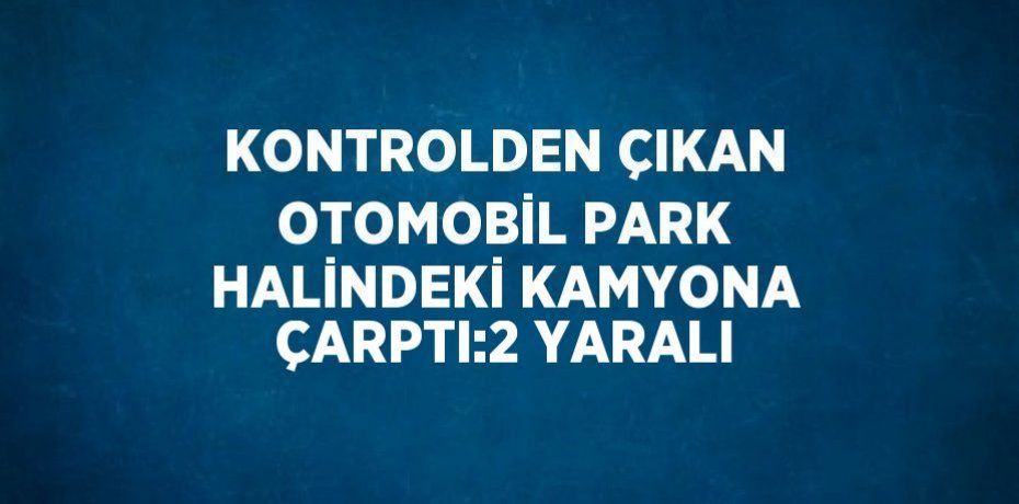 KONTROLDEN ÇIKAN OTOMOBİL PARK HALİNDEKİ KAMYONA ÇARPTI:2 YARALI