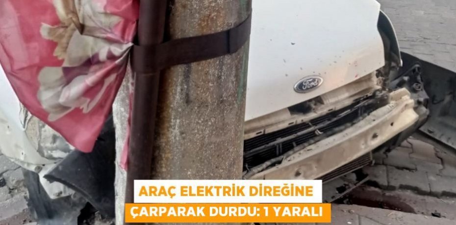 Araç elektrik direğine çarparak durdu: 1 yaralı