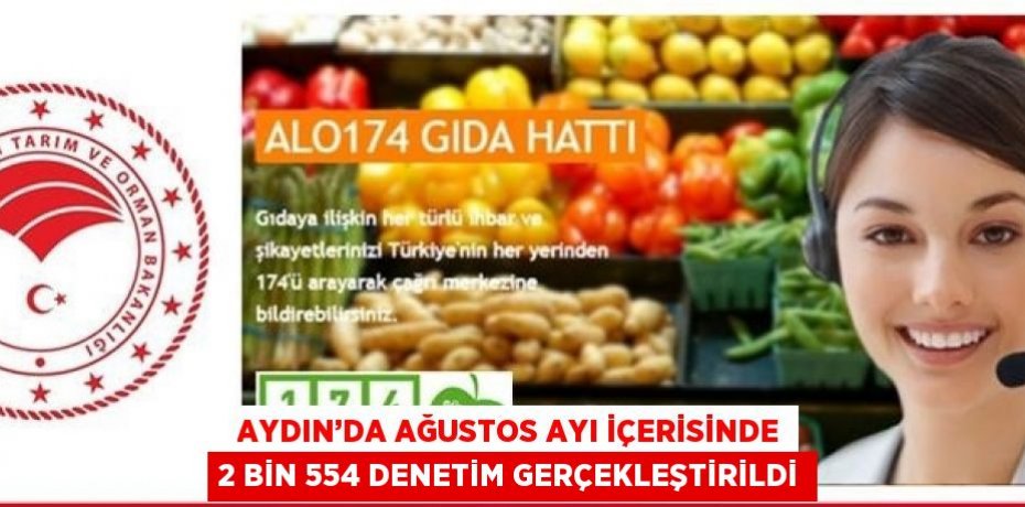 AYDIN’DA AĞUSTOS AYI İÇERİSİNDE 2 BİN 554 DENETİM GERÇEKLEŞTİRİLDİ