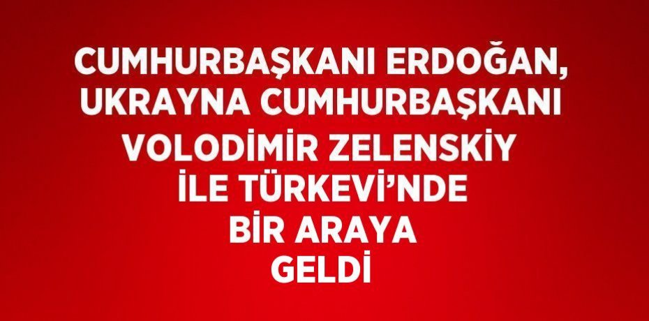 CUMHURBAŞKANI ERDOĞAN, UKRAYNA CUMHURBAŞKANI VOLODİMİR ZELENSKİY İLE TÜRKEVİ’NDE BİR ARAYA GELDİ