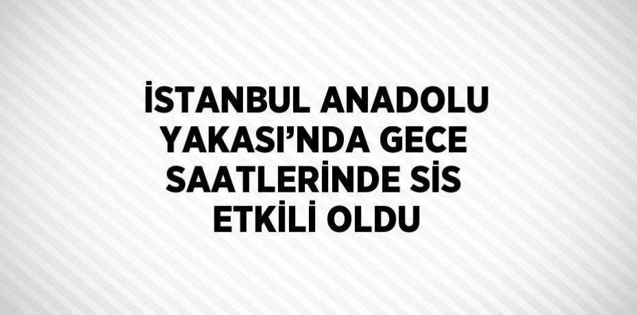 İSTANBUL ANADOLU YAKASI’NDA GECE SAATLERİNDE SİS ETKİLİ OLDU