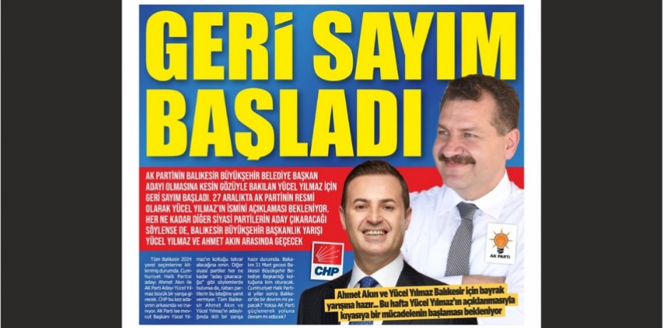 GERİ SAYIM BAŞLADI!