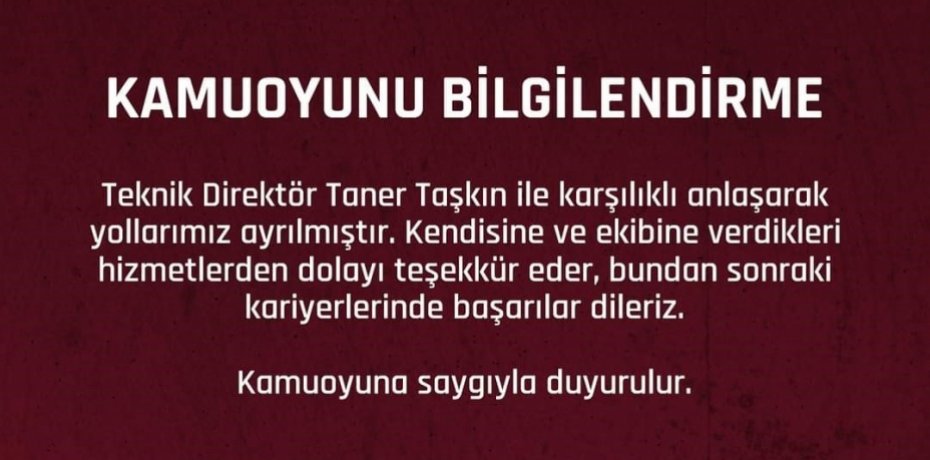 FATURA TANER TAŞKIN’A KESİLDİ