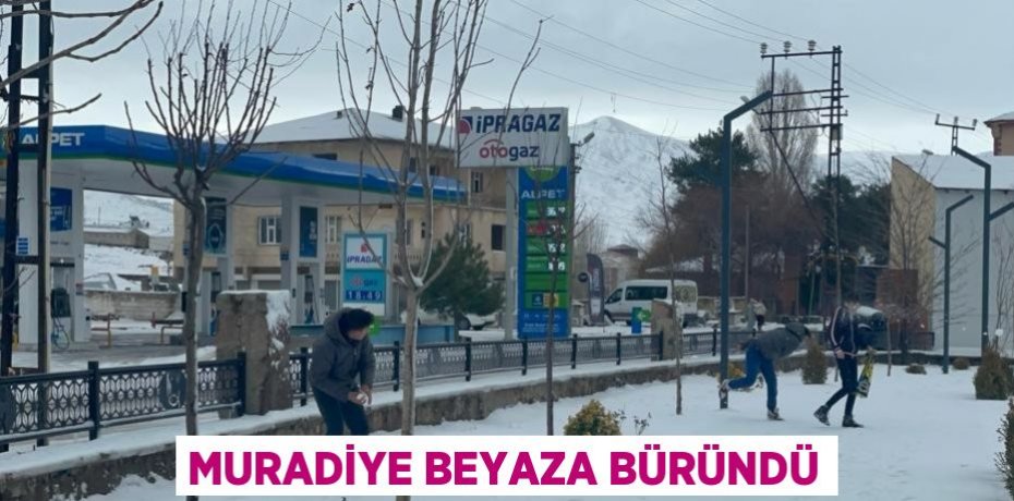 MURADİYE BEYAZA BÜRÜNDÜ