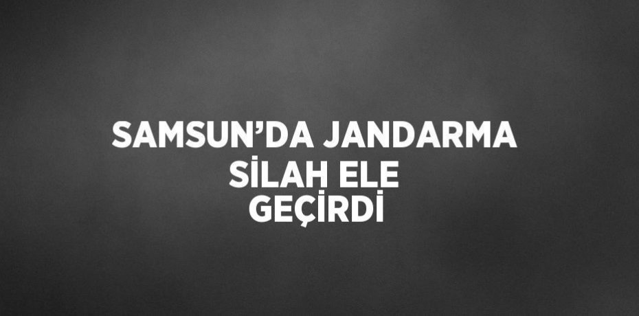 SAMSUN’DA JANDARMA SİLAH ELE GEÇİRDİ
