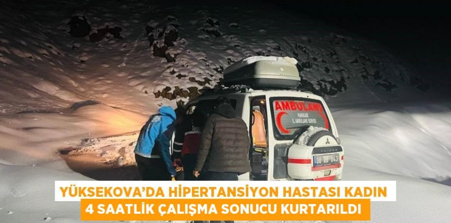 YÜKSEKOVA’DA HİPERTANSİYON HASTASI KADIN 4 SAATLİK ÇALIŞMA SONUCU KURTARILDI