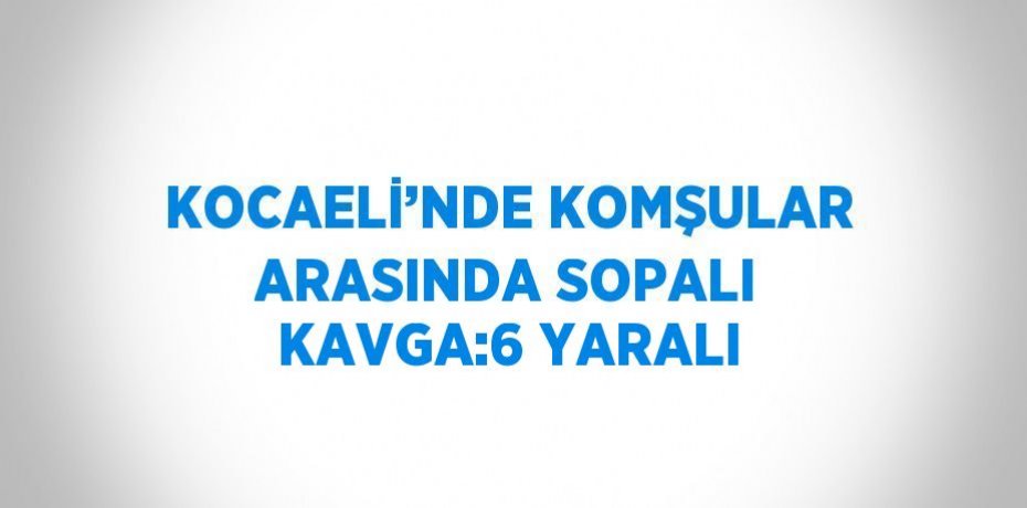 KOCAELİ’NDE KOMŞULAR ARASINDA SOPALI KAVGA:6 YARALI