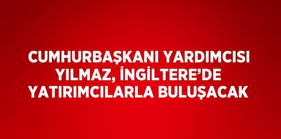 CUMHURBAŞKANI YARDIMCISI YILMAZ, İNGİLTERE’DE YATIRIMCILARLA BULUŞACAK