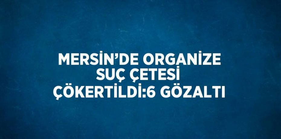 MERSİN’DE ORGANİZE SUÇ ÇETESİ ÇÖKERTİLDİ:6 GÖZALTI