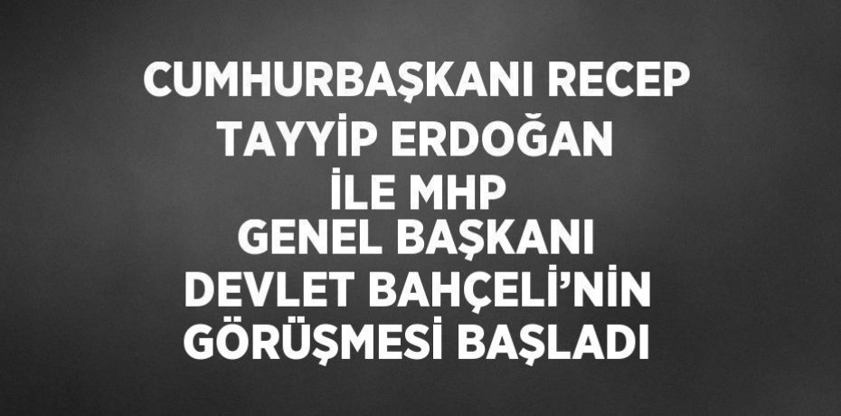 CUMHURBAŞKANI RECEP TAYYİP ERDOĞAN İLE MHP GENEL BAŞKANI DEVLET BAHÇELİ’NİN GÖRÜŞMESİ BAŞLADI