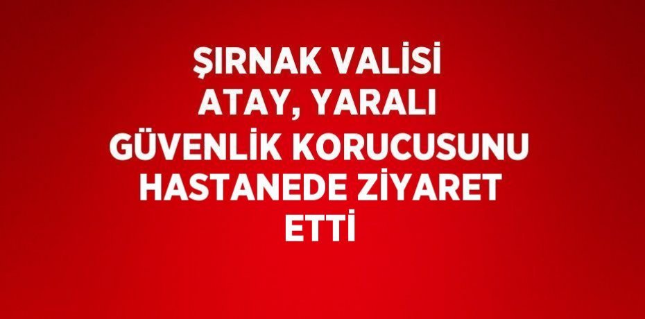 ŞIRNAK VALİSİ ATAY, YARALI GÜVENLİK KORUCUSUNU HASTANEDE ZİYARET ETTİ