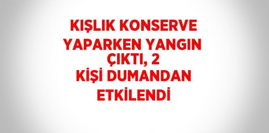 KIŞLIK KONSERVE YAPARKEN YANGIN ÇIKTI, 2 KİŞİ DUMANDAN ETKİLENDİ