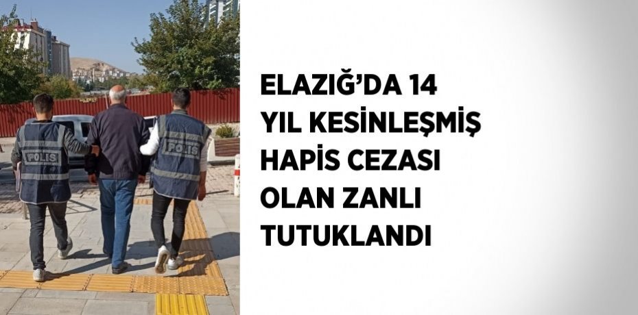 ELAZIĞ’DA 14 YIL KESİNLEŞMİŞ HAPİS CEZASI OLAN ZANLI TUTUKLANDI