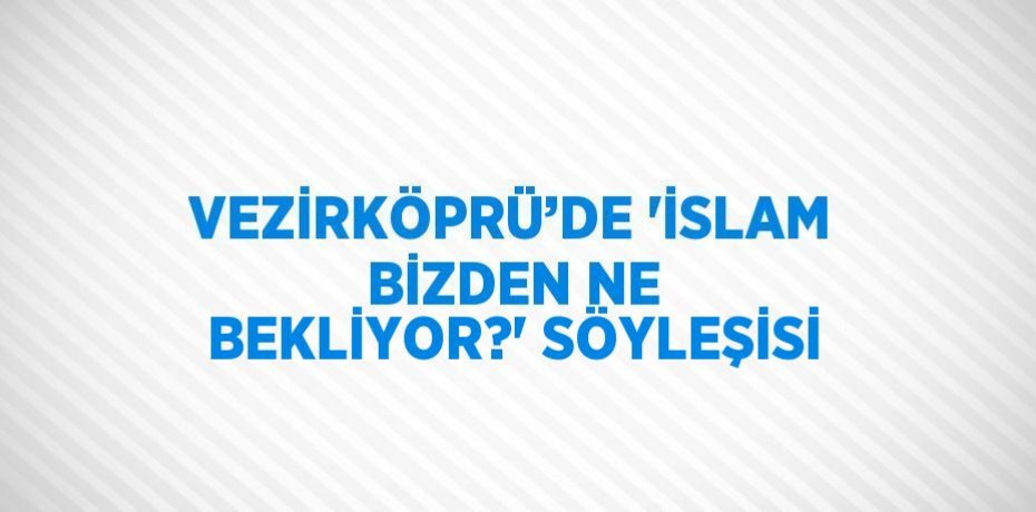 VEZİRKÖPRÜ’DE 'İSLAM BİZDEN NE BEKLİYOR?' SÖYLEŞİSİ