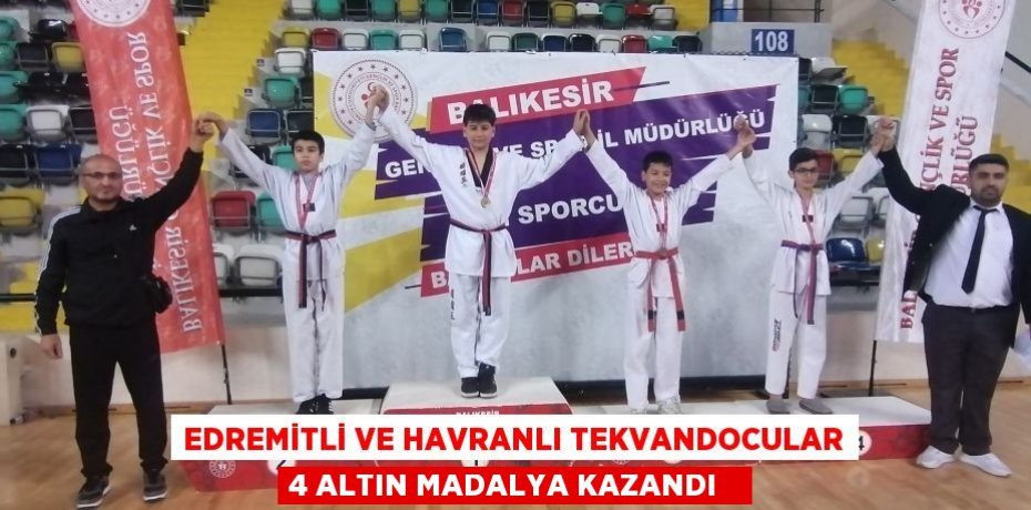 Edremitli ve Havranlı tekvandocular 4 altın madalya kazandı  