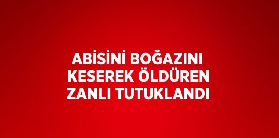 ABİSİNİ BOĞAZINI KESEREK ÖLDÜREN ZANLI TUTUKLANDI