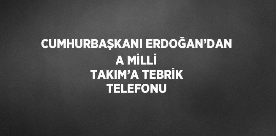 CUMHURBAŞKANI ERDOĞAN’DAN A MİLLİ TAKIM’A TEBRİK TELEFONU