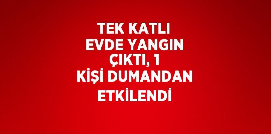 TEK KATLI EVDE YANGIN ÇIKTI, 1 KİŞİ DUMANDAN ETKİLENDİ