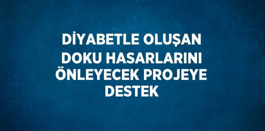 DİYABETLE OLUŞAN DOKU HASARLARINI ÖNLEYECEK PROJEYE DESTEK